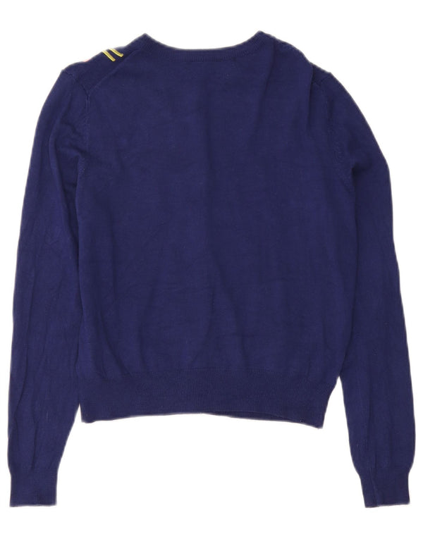 Marks & Spencer Womens Crop Cardigan Sweater UK 10 Small Navy Blue Floral