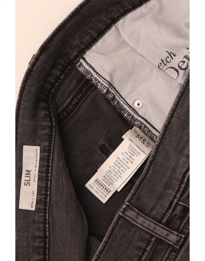 Marks & Spencer Herre Slim Jeans W34 L31 Grå Bomuld
