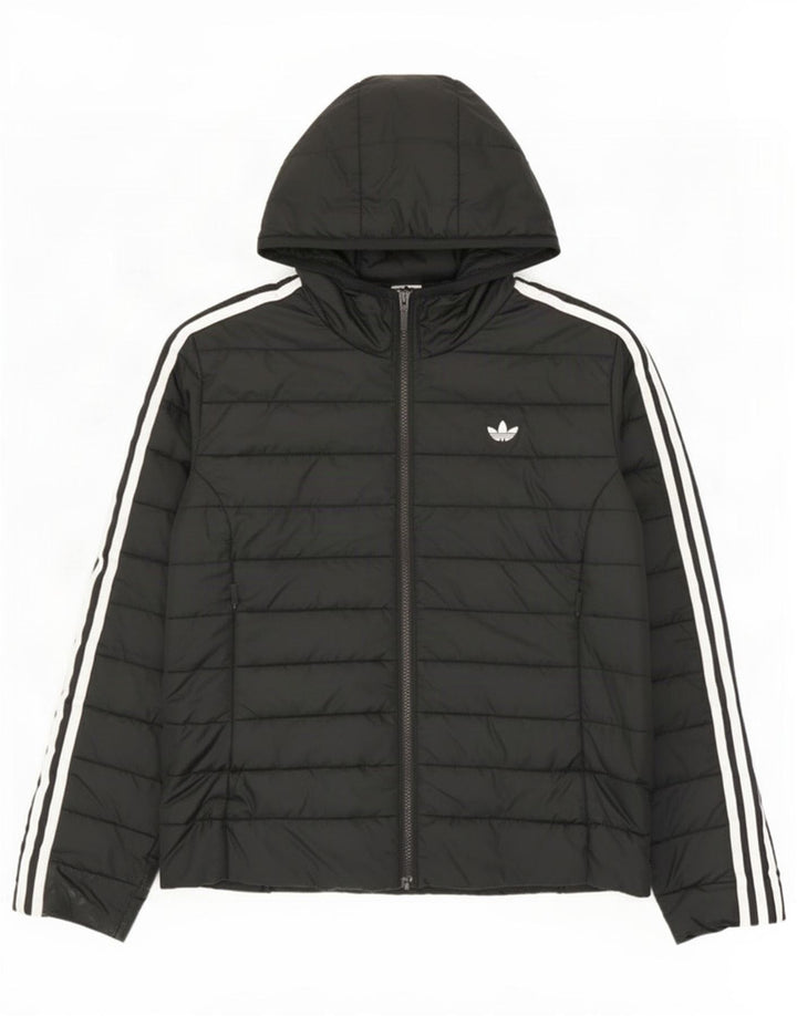 Adidas Polstret hættejakke til kvinder UK 14 Medium Sort Polyester