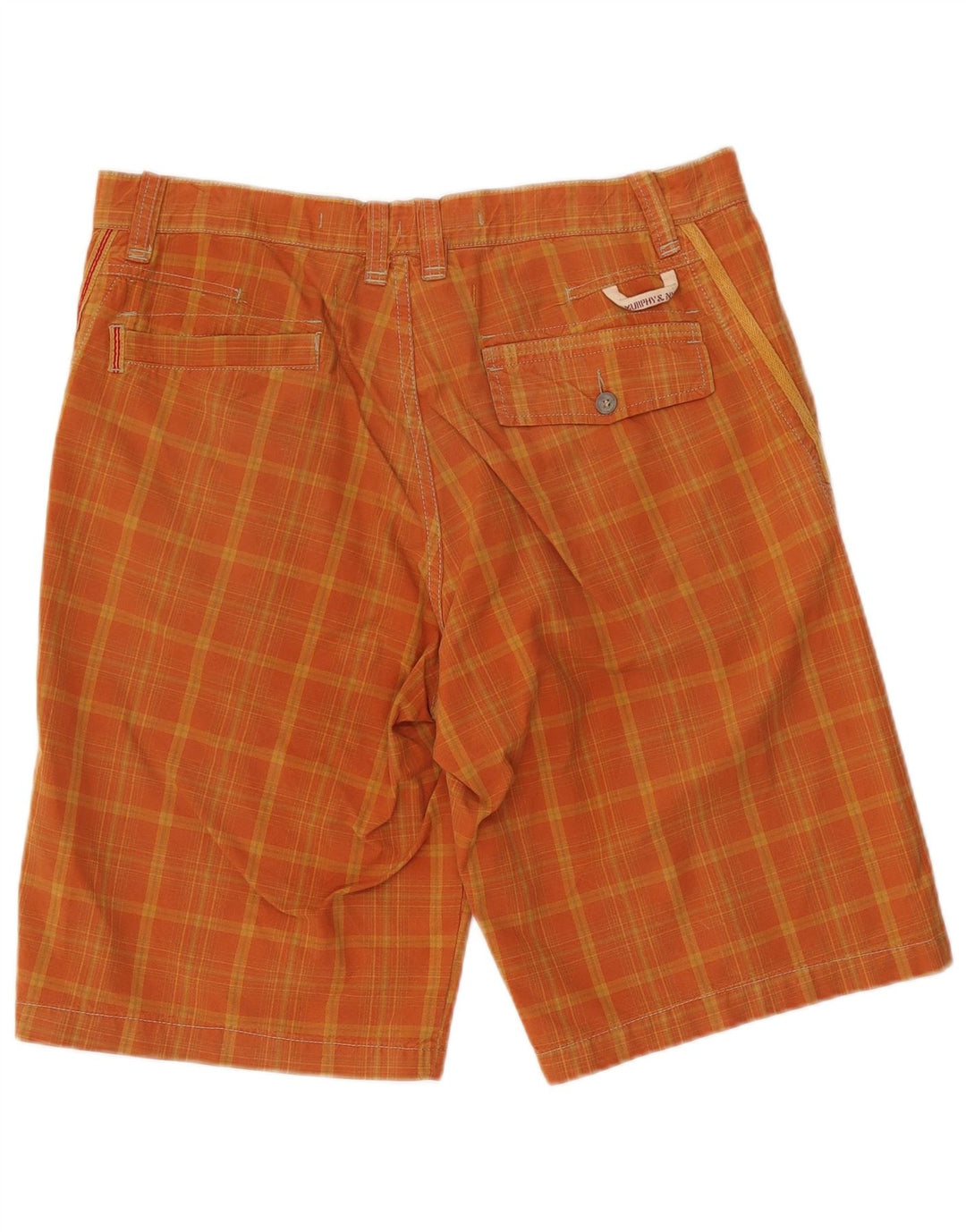 Murphy & Nye Herre Casual Shorts W34 Large Orange Ternet Bomuld