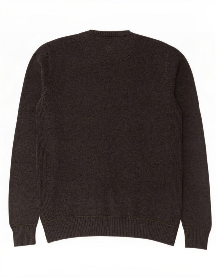 Fedt ansigt Herre rund hals sweater lille grå bomuld