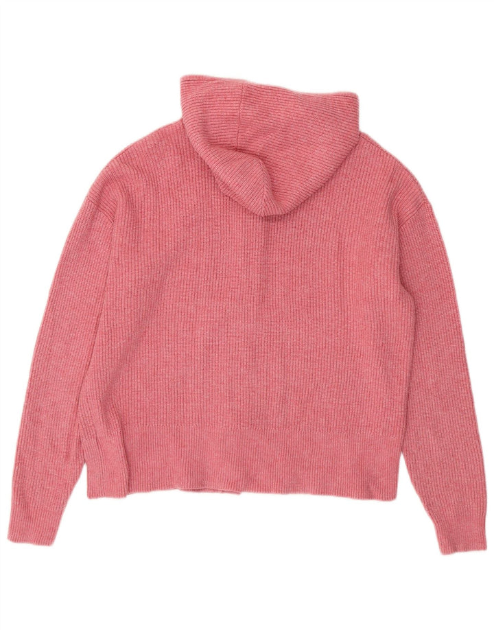MARKS & SPENCER Sweater med hætte til kvinder UK 16 Large Pink Viscose
