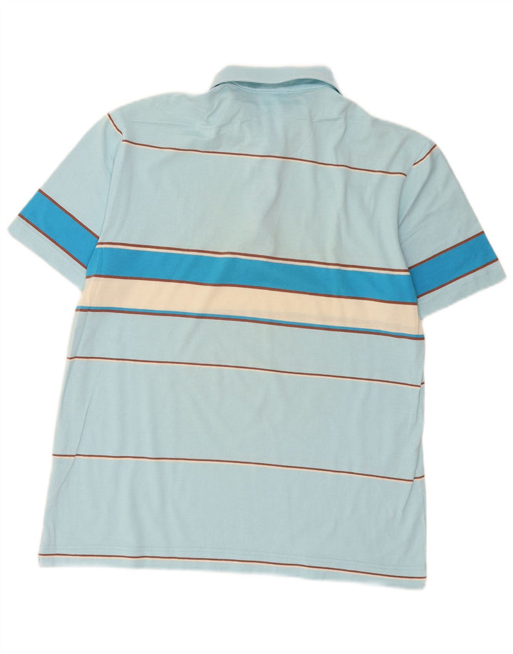 Lacoste herre poloskjorte str. 4 Medium blå stribet bomuld