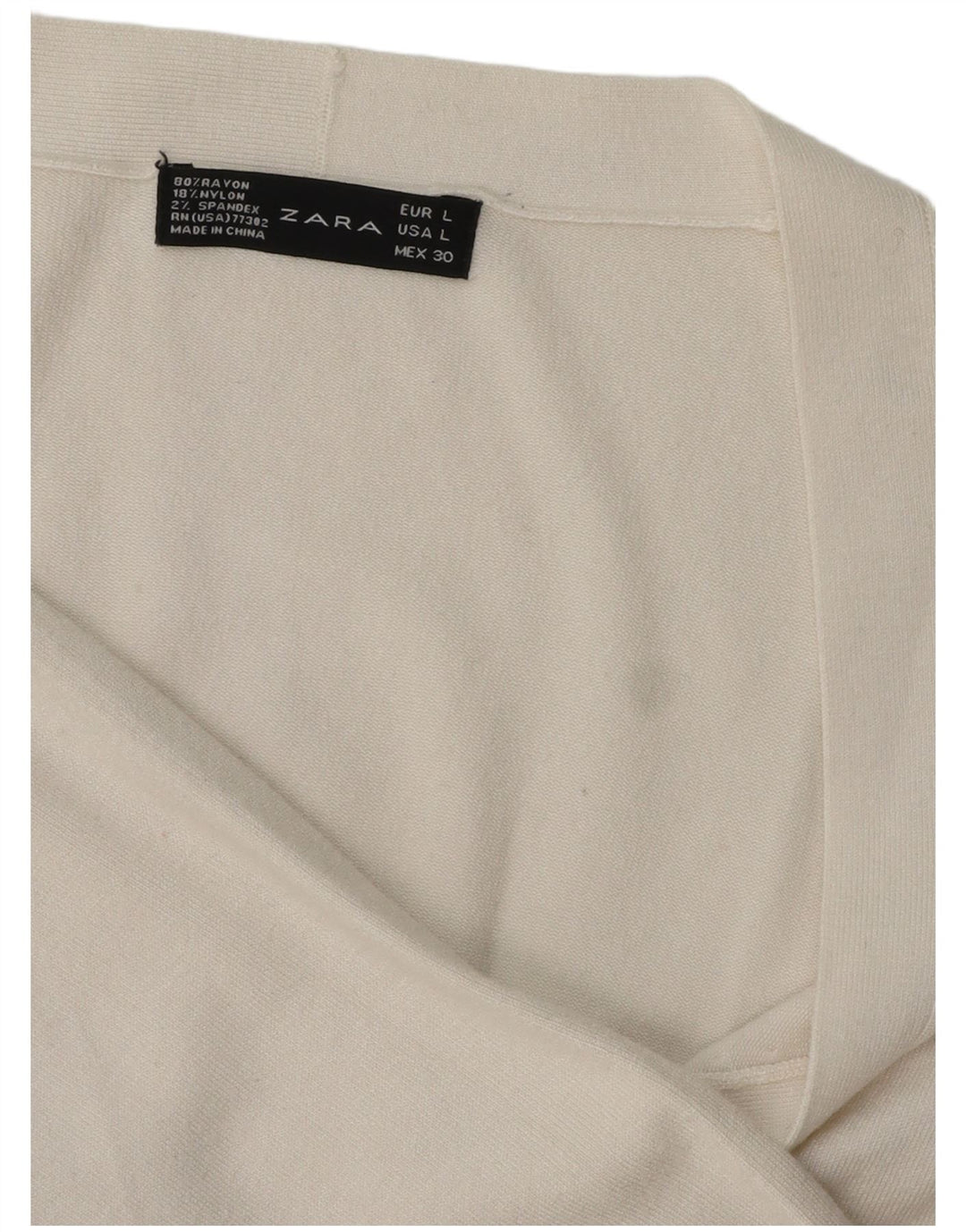 Zara Dame Cardigan Sweater UK 16 Large White Rayon