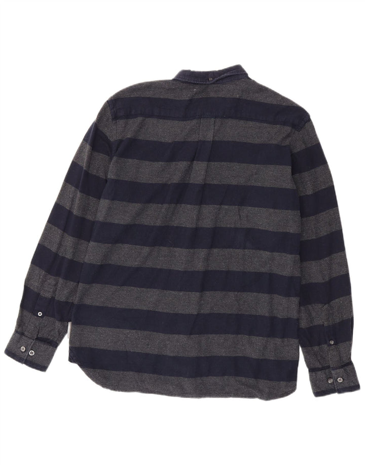 French Connection Herre flannelskjorte Medium marineblå stribet bomuld
