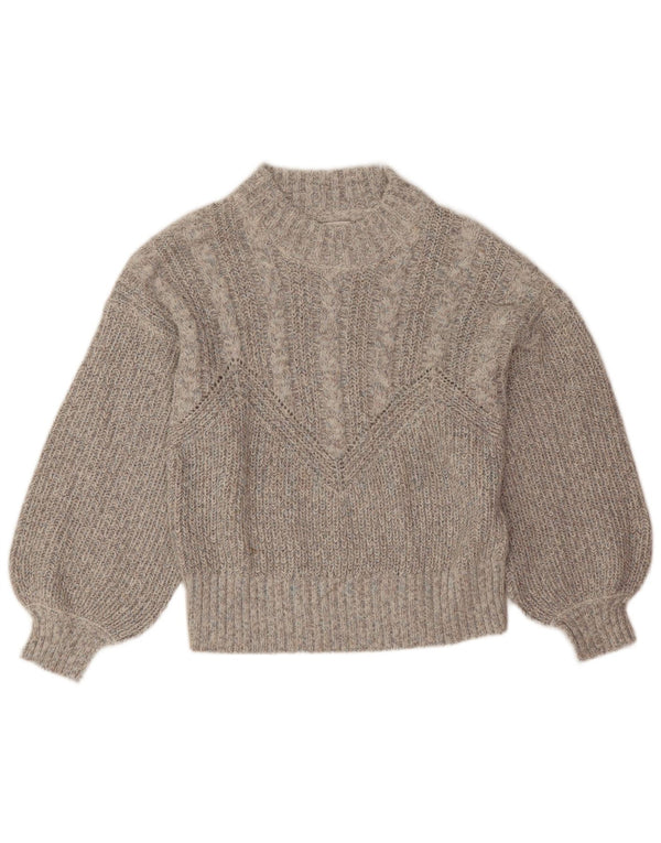 Objekt Dame Crew Neck Jumper Sweater UK 16 Large Grå Akryl