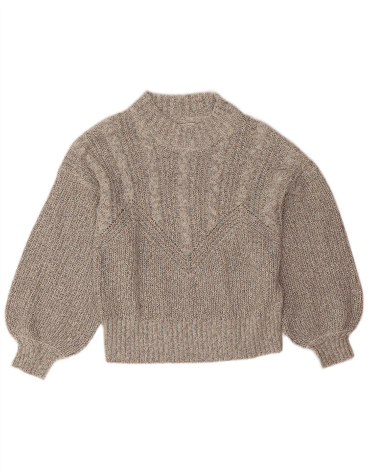 Objekt Dame Crew Neck Jumper Sweater UK 16 Large Grå Akryl