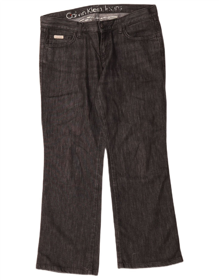 Calvin Klein Dame Straight Jeans W30 L28 Sort Bomuld