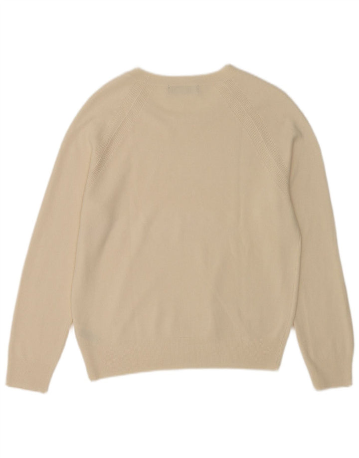 Marks & Spencer Dame Boat Neck Jumper Sweater UK 12 Medium Beige Akryl