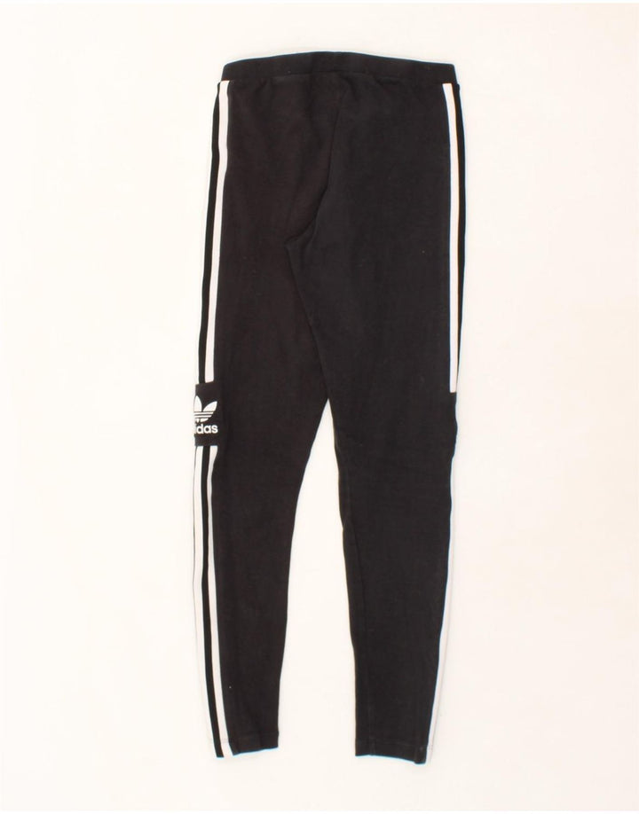 ADIDAS Womens Graphic Leggings UK 8 Small Black Cotton Vintage Adidas and Second-Hand Adidas from Messina Hembry 