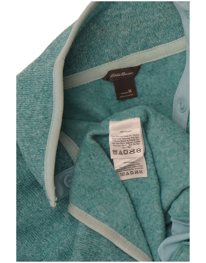 EDDIE BAUER Sweatshirt med knaphals til kvinder UK 14 Medium Turkis