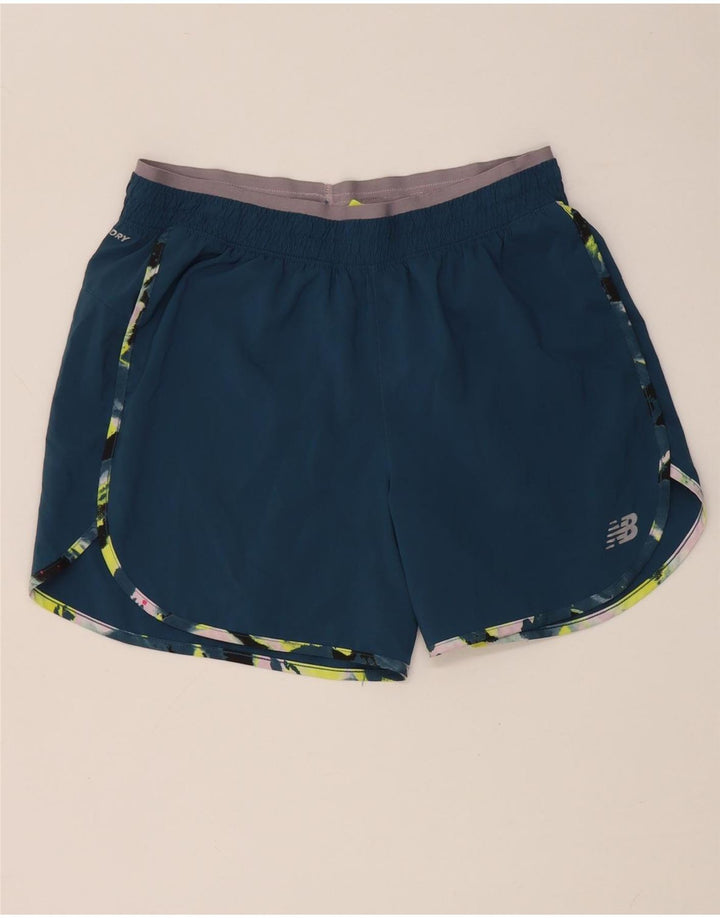 New Balance Graphic Sports Shorts til kvinder UK 14 Medium Blue Polyester