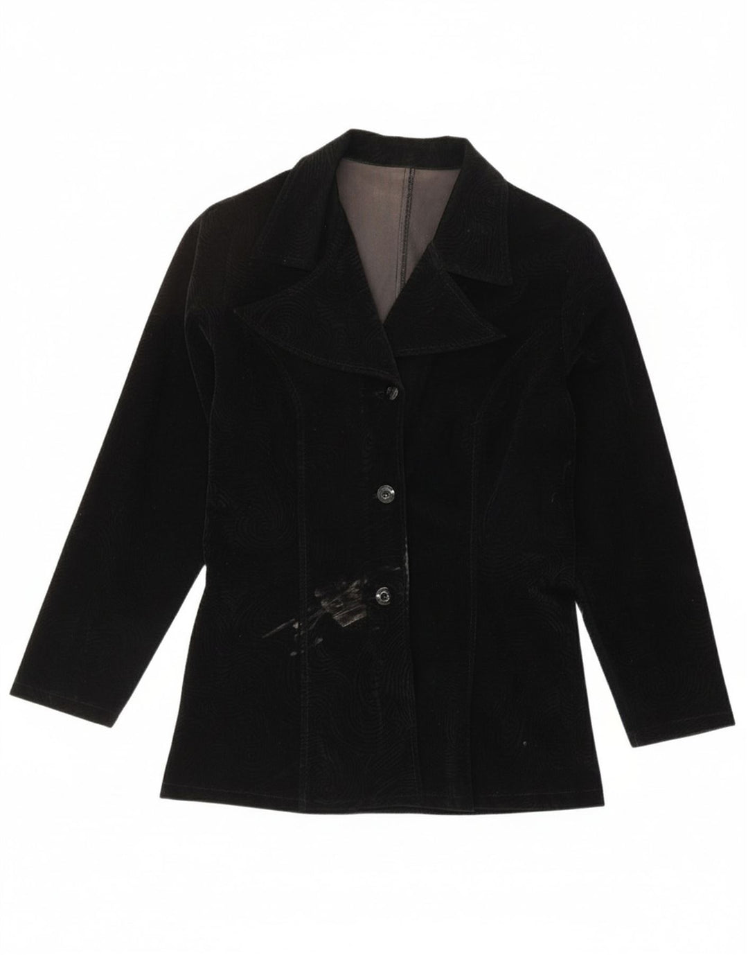 VINTAGE Womens 3 Button Blazer Jacket UK 12 Medium Black