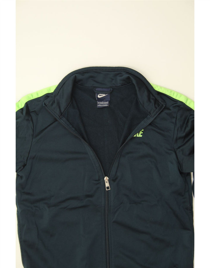 NIKE Boys Tracksuit Top Jacket 12-13 Years Large Navy Blue Colourblock Vintage Nike and Second-Hand Nike from Messina Hembry 