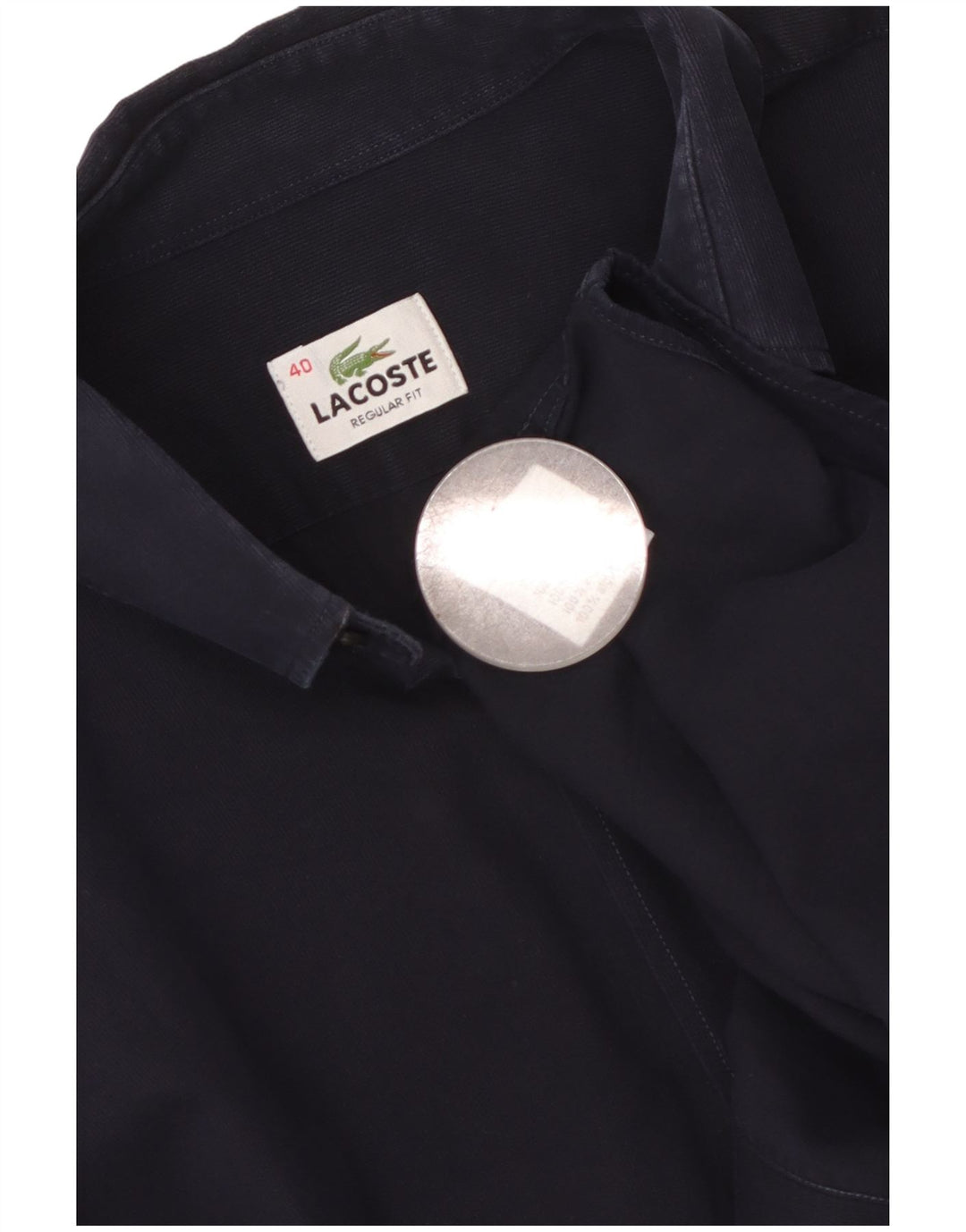 LACOSTE Herre Regular Fit skjorte størrelse 40 Medium marineblå bomuld