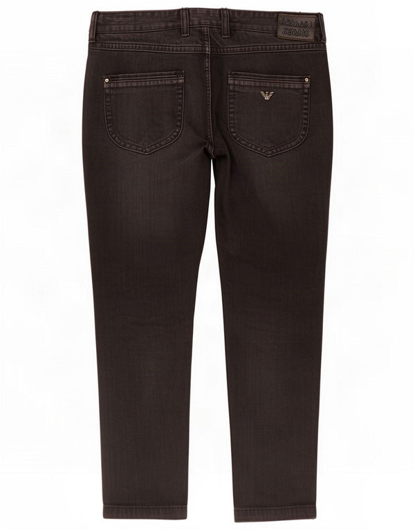 Armani Mens Straight Jeans W33 L29 Black Cotton