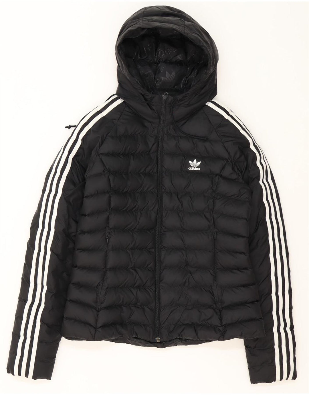 Adidas Polstret hættejakke til kvinder UK 14 Medium Sort Polyester