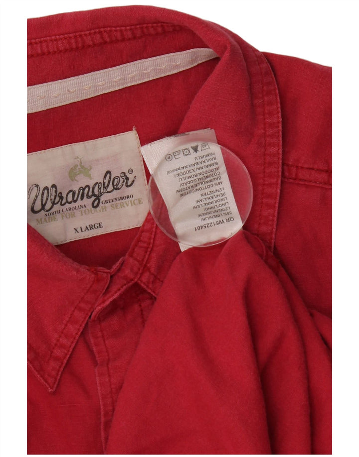 Wrangler Kortærmet Herreskjorte XL Pink Linen