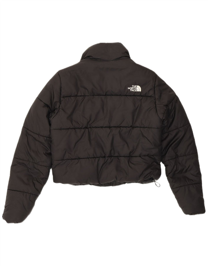 THE NORTH FACE Dame Crop Polstret jakke UK 10 Lille sort polyester
