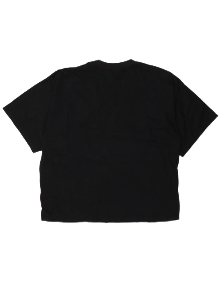Vintage Dame Grafisk T-Shirt Top IT 44 Medium Sort Bomuld