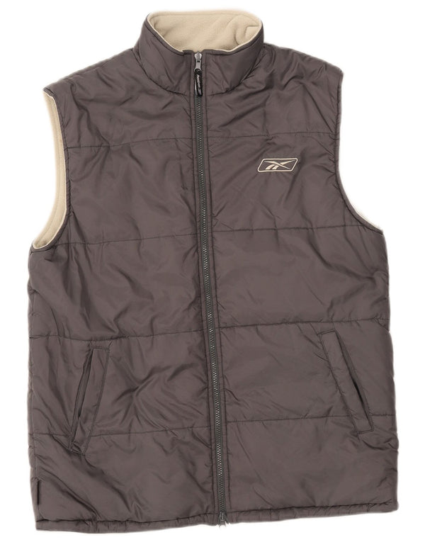 Reebok Womens Reversible Polstret Gilet UK 14 Large Grå