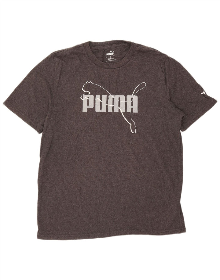 Puma Herre Grafisk T-Shirt Top Stor Grå Bomuld