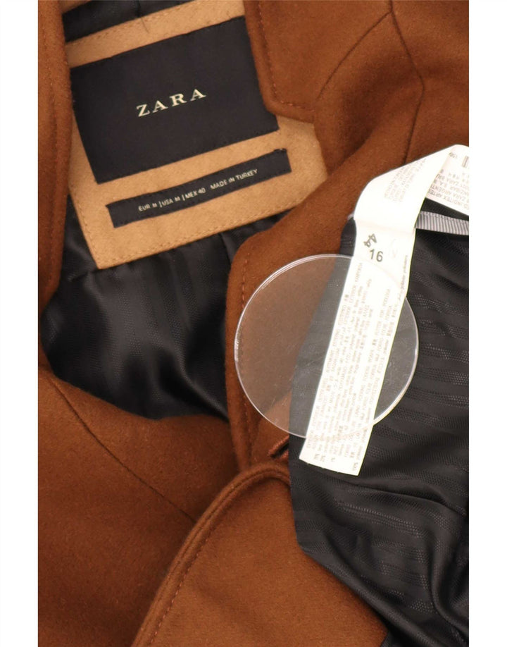 Zara Herre Overfrakke UK 38 Medium Beige Uld
