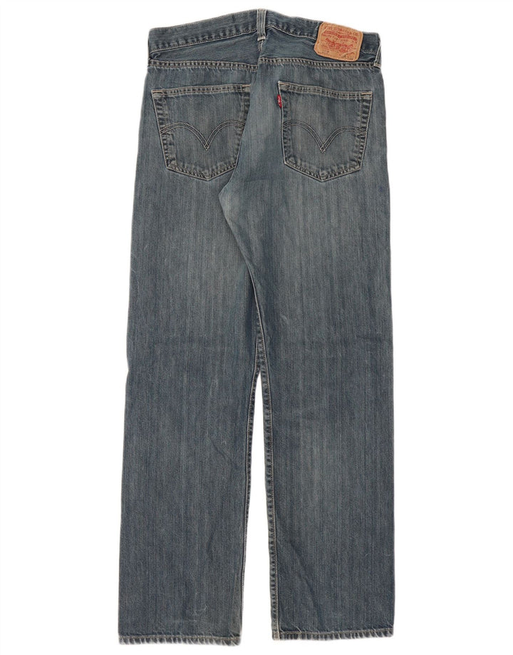 LEVI'S Herre 501 Straight Jeans W34 L32 Blå Bomuld