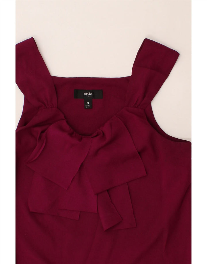 MOSSIMO Womens Sleeveless Blouse Top UK 10 Small Burgundy Polyester Vintage Mossimo and Second-Hand Mossimo from Messina Hembry 