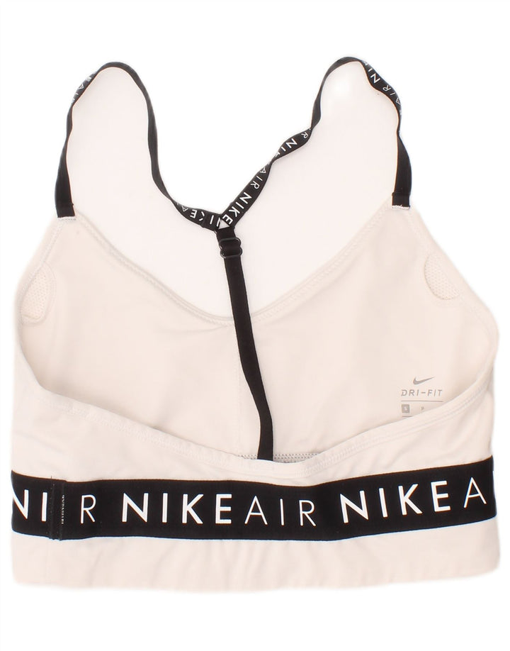 Nike Dame Grafisk Sports-BH Top Small Off White Polyester Sport
