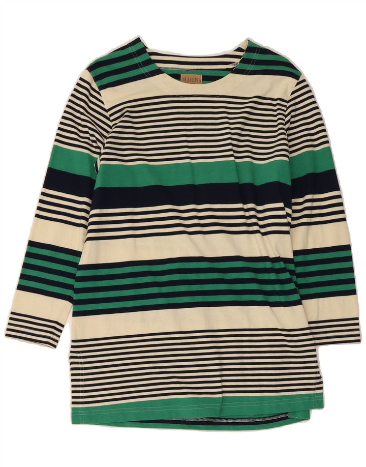 MARINA SPORT Womens Top Long Sleeve Size 21 Medium Multicoloured Striped Vintage Marina Sport and Second-Hand Marina Sport from Messina Hembry 