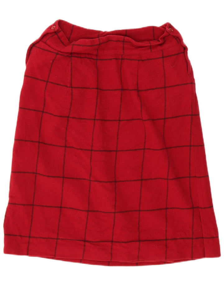 SPORTMAX Womens A-Line Skirt UK 18 XL W32  Red Check