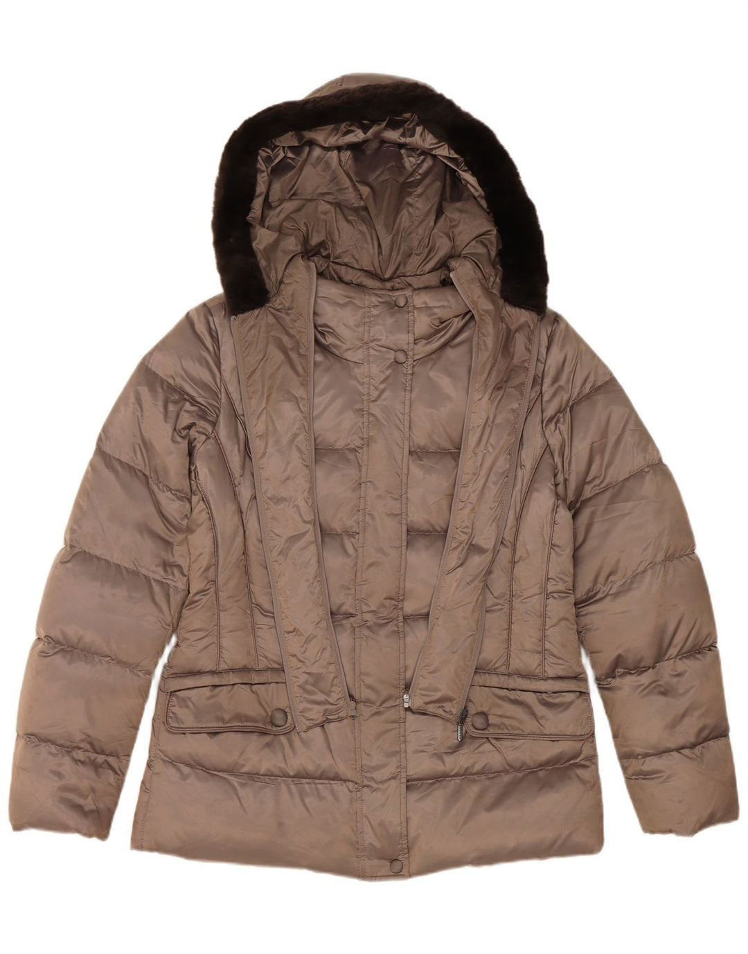Geox Womens Respira hættepolstret jakke UK 12 Medium Grey Polyester