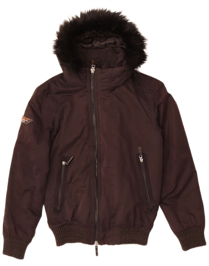 Superdry Bomberjakke med hætte til mænd UK 38 Medium Black Polyester