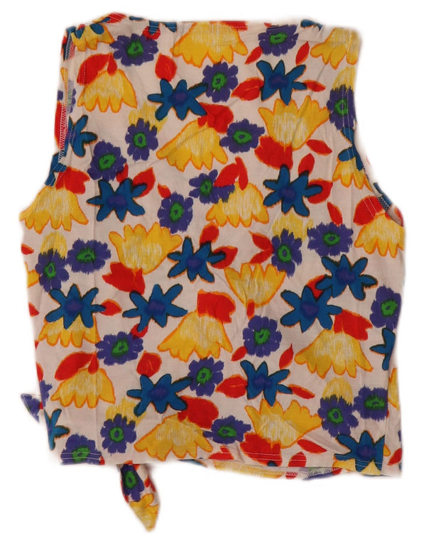 Colmar Womens Wrap Crop Top UK 14 Stor flerfarvet blomsterbomuld