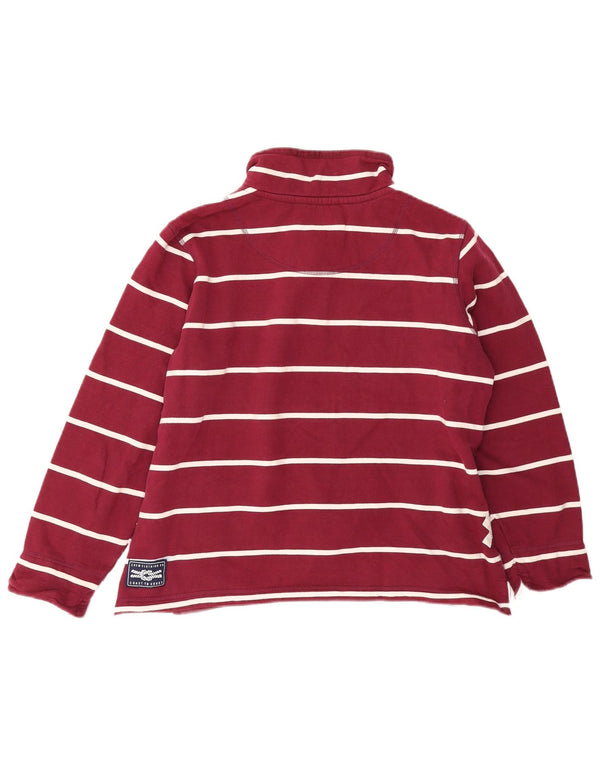 Crew Clothing Dame Sweatshirt Jumper UK 14 Large Burgundy Striped