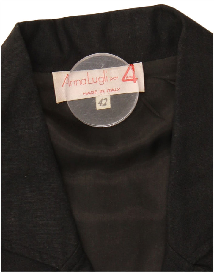 Anna Lugli Dame Dobbeltradet Blazer Jakke IT 42 Medium Sort Floral