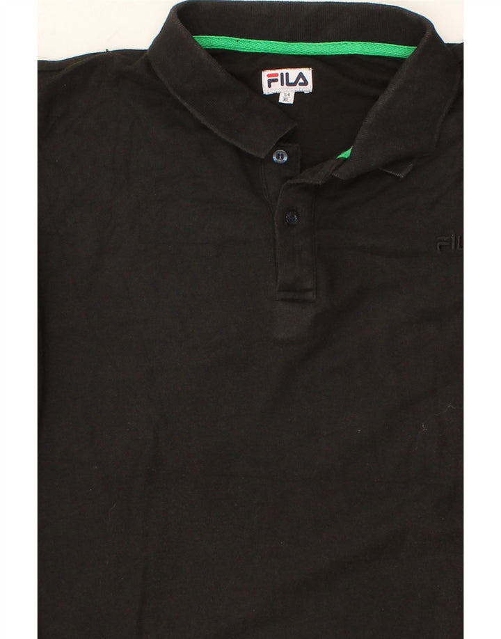 FILA Mens Polo Shirt IT 54 XL Black Cotton Vintage Fila and Second-Hand Fila from Messina Hembry 