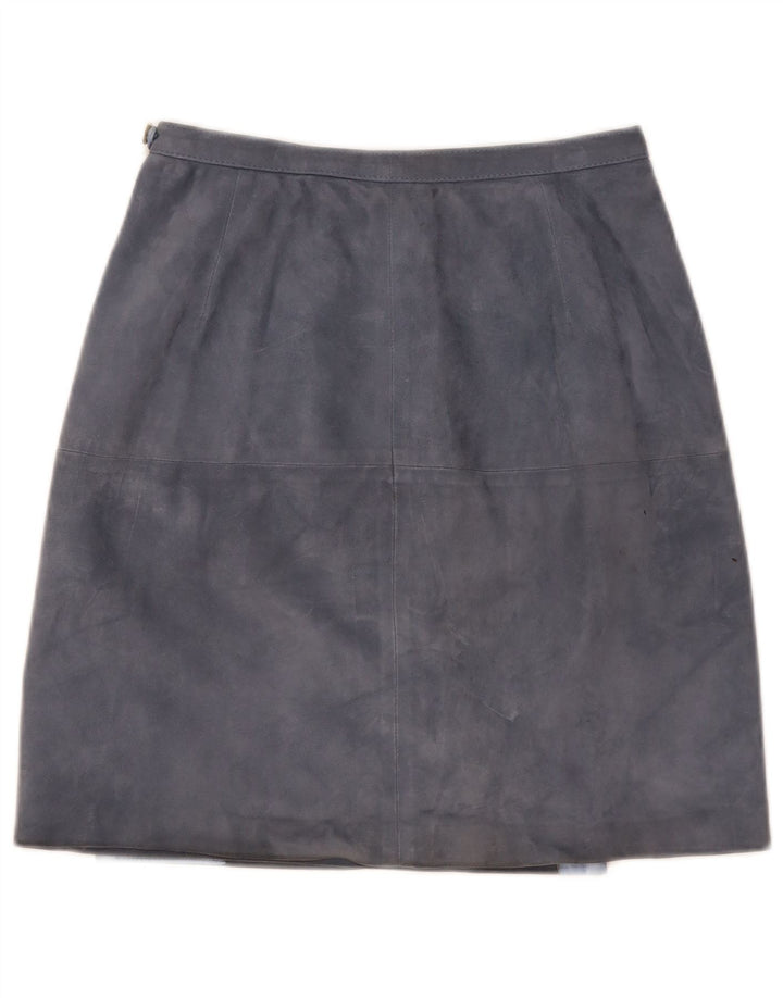 Vintage slå-om nederdel til kvinder IT 44 Medium W25 Grå Acetat