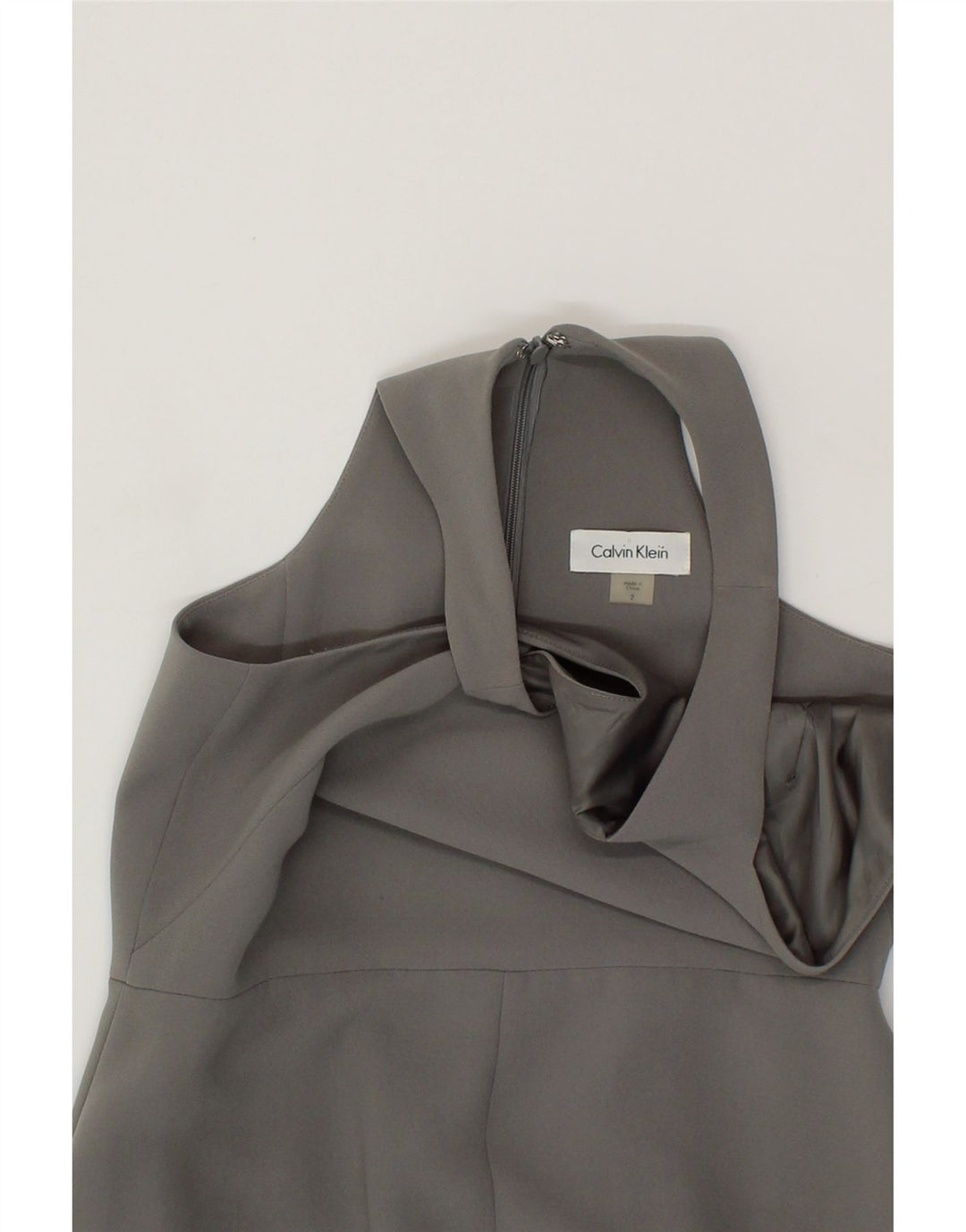 CALVIN KLEIN Womens Bodycon Dress US 2 XS Grey Polyester Vintage Calvin Klein and Second-Hand Calvin Klein from Messina Hembry 