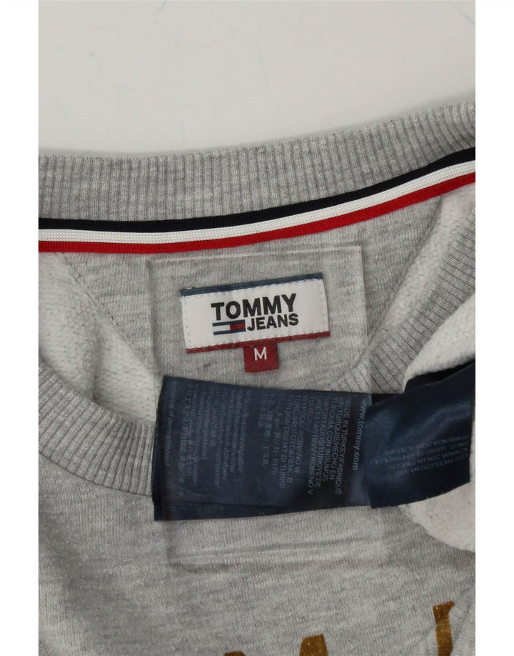 TOMMY HILFIGER Womens Oversized Sweatshirt Jumper UK 14 Medium Grey Vintage Tommy Hilfiger and Second-Hand Tommy Hilfiger from Messina Hembry 