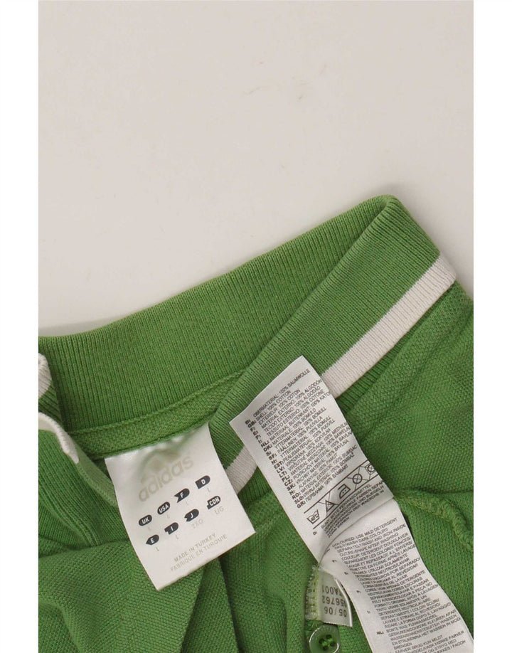 Adidas Polo Shirt til mænd Stor grøn stribet bomuld