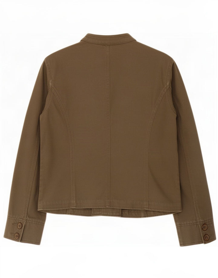 Monsoon Womens Utility Jacket UK 12 Medium Khaki Cotton