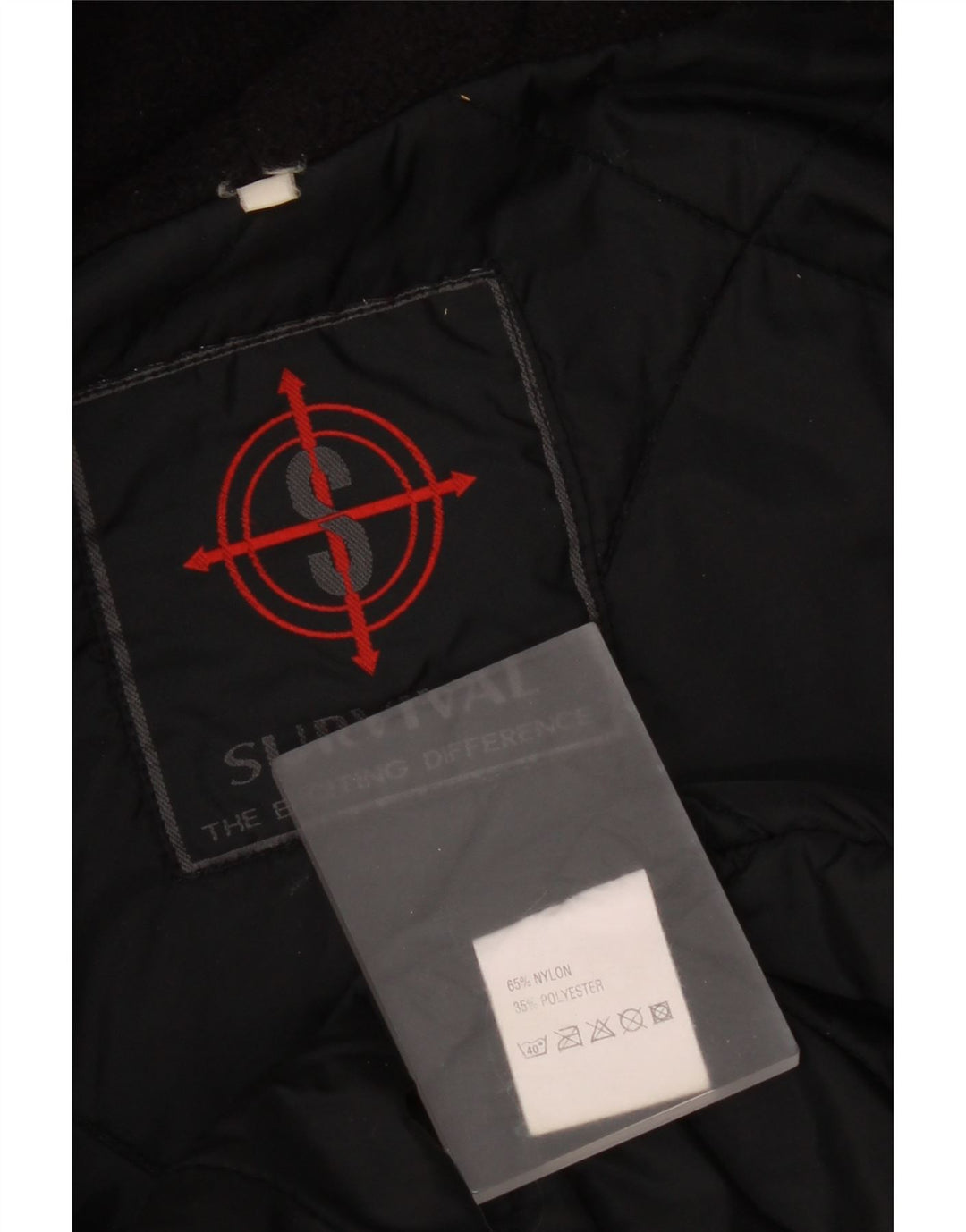 Survival Herre Grafisk Hættejakke Anorak UK 42 XL Rød Colourblock Nylon