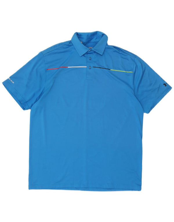 Under Armour Mens Heat Gear Polo Shirt XL Blue