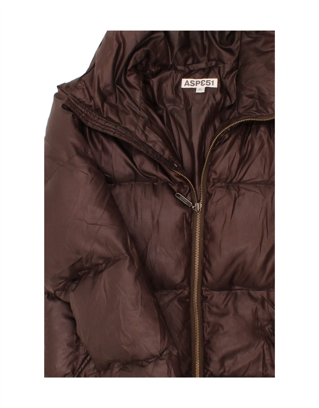 VINTAGE Womens Padded Coat UK 18 XL Brown Polyester Vintage Vintage and Second-Hand Vintage from Messina Hembry 