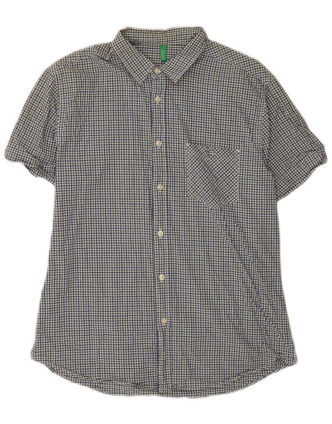 Benetton Kortærmet Herreskjorte Medium Flerfarvet Gingham