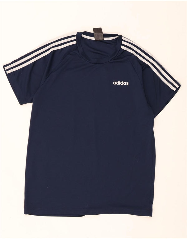 Adidas Herre Climalite T-Shirt Top Medium Marineblå Polyester