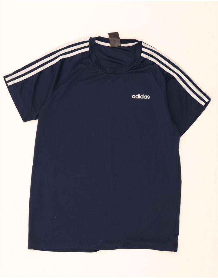 Adidas Herre Climalite T-Shirt Top Medium Marineblå Polyester