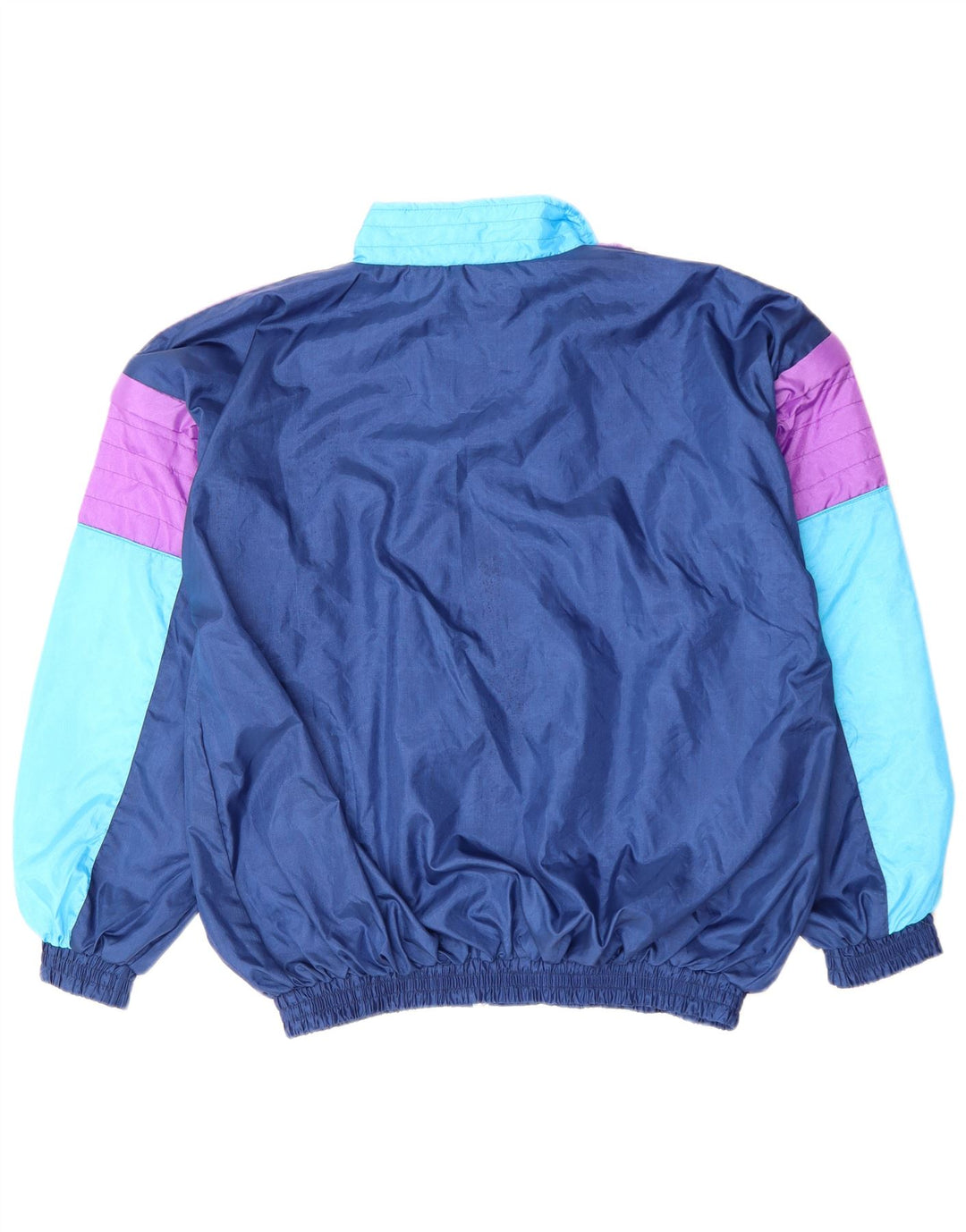 VINTAGE Træningsdragt til mænd Topjakke XL Blå Colourblock Nylon
